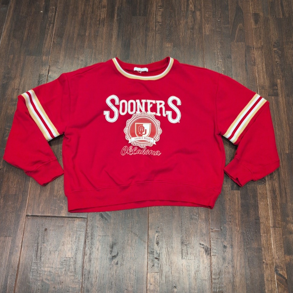 WEAR by Erin Andrews Oklahoma‎ Sooners Red Crewneck Sweatshirt Womens Large Boxy